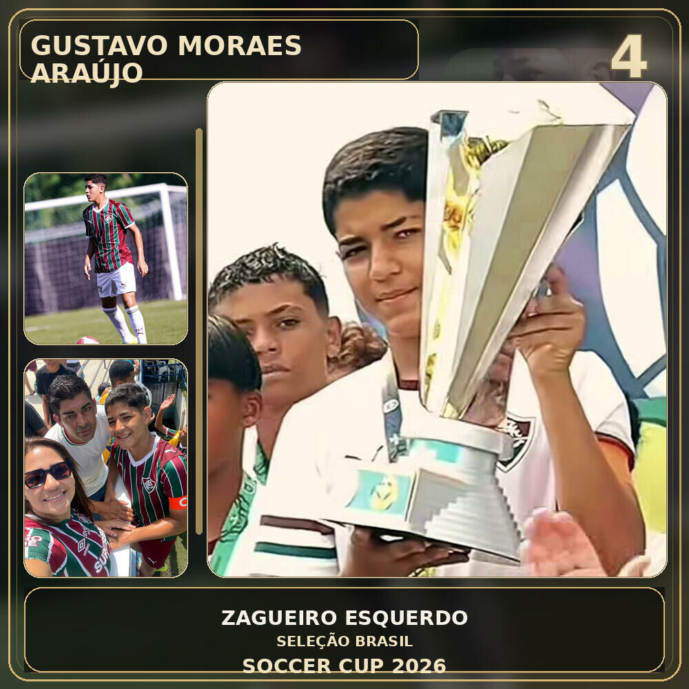 Imagem de compartilhamento para o artigo Capitão do Fluminense, Gustavo Araújo, de Costa Rica, é eleito o melhor zagueiro esquerdo da Brasil Soccer Cup 2026 da MS Todo dia